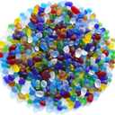 QYGL Sea Glass Stones - 0.55LB Colorful Frosted Glass Pebbles Gemstones - Perfect for Aquarium Rocks, Fish Tank Gravel, Vase Fillers, DIY Crafts, and Home Decor