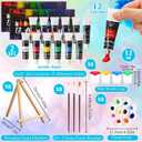 Cholemy 8 Set Paint and Sip Kit for Adults 8'' x 10'' Pre Drawn Canvas with Wooden Easels Acrylic Paint Brushes Wash Cup Palette Apron for Painting DIY Date Night Party Supplies(Sunset)