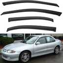 4pcs Front+Rear Smoke Tint Sun/Rain Guard Outside Mount Tape-On Vent Window Visors Compatible with 95-05 Cavalier/Sunfire 4-Door Sedan