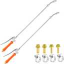 2 Pack 29 Inch Spray Wand, Brass Barb Match 1/4" & 3/8" Sprayer Wand Hoses, Adjustable Nozzle Stainless Steel Sprayer Wand with Shut off Valve for Weed Garden Car Wash (Orange)