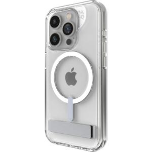 ZAGG Crystal Palace Snap iPhone 15 Pro Clear Phone Case w/Built-in Kickstand - Drop Protection (13ft/4m), Durable Graphene, Anti-Yellowing, and Scratch-Resistant MagSafe Phone Case