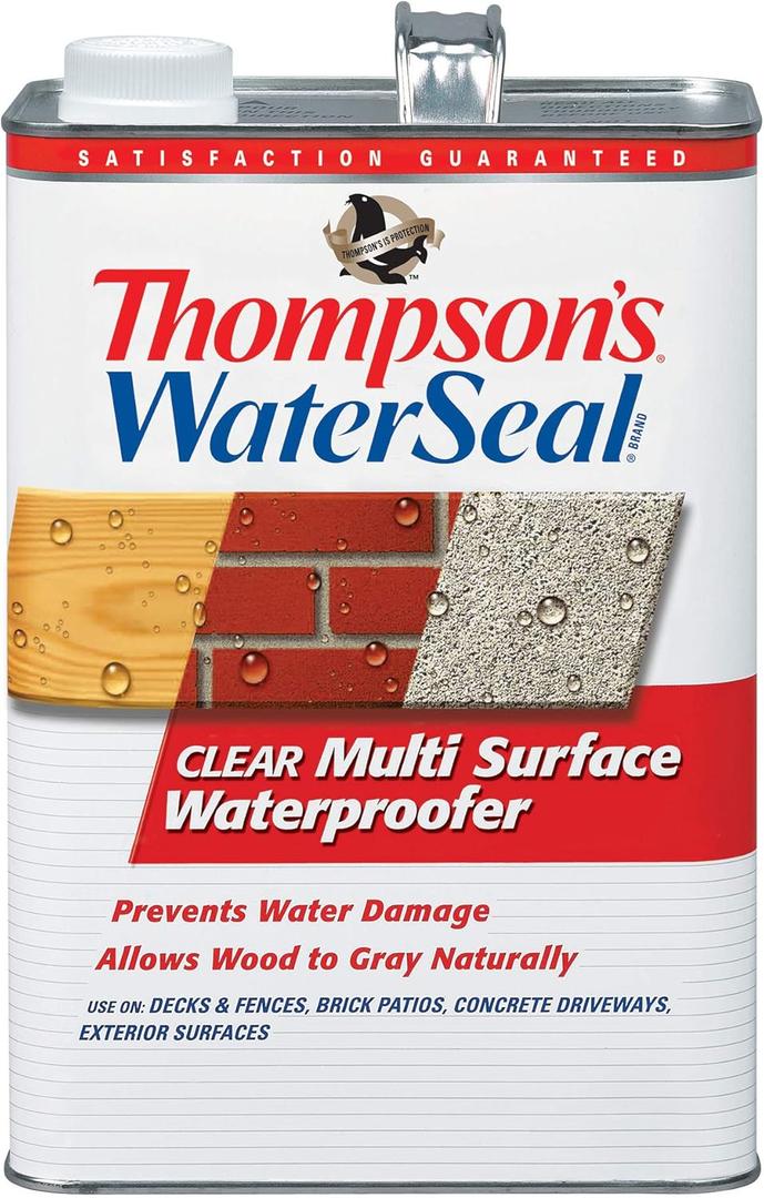 Thompsons WaterSeal Multi-Surface Waterproofer Stain, Clear, 1 Gallon Thompsons WaterSeal Multi-Surface Waterproofer Stain, Clear, 1 Gallon