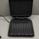 George Foreman 4-Serving Removable Plate Electric Grill and Panini Press, George Tough Non-Stick Coating, Drip Tray Catches Grease, Black