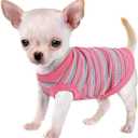 Elevate Your Pet's Comfort and Fashion: Premium 100% Cotton Rib Dog Shirt Vest for Small Breeds Like Chihuahuas, Yorkies, and Puppies .Year-Round Style with Tank-Style Puppy Attire Pink X-Small
