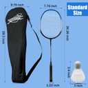Magicorange Badminton Rackets Set of 4 for Outdoor Backyard Games, Including 4 Racquets,4 Shuttlecocks, 4 Replacement Grip Tapes & 1 Carry Bag, 26.26 inches in length and 7.76 inches in width
