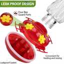 Hummingbird Feeders for Outdoors Hanging, BOLITE Glass Hummingbird Feeder, 4 Bee Guard Feeding Ports, Built-in Ant Moat, Leak Proof, 15 Ounces, Stars Decor, Red, 2 Pack, Gifts for Women Men