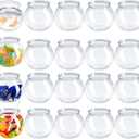 Eccliy 40 Pcs Clear Fish Bowls with Straws Ball Shape Plastic Bowl, 27 oz