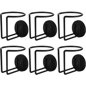 Magnetic Cup Holder, Durmmur SUS 304 Stainless Steel Magnetic Cup Caddy, Magnetic Drink Holder for Tractor Mower Truck School Bus Refrigerator Treadmill,Magnet Can Holder on Metal Surface(6Pack Black)