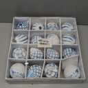 16PCS Shatterproof Christmas Ball Ornaments Set, Hand-Painted Holiday Decor with Assorted Sizes & Designs for Christmas Tree Thanksgiving Party Decoration, Blue-White