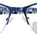 FONHCOO Bifocal Reading Glasses for Women, Metal Spring Hinge Blue Light Blocking Half Frame readers