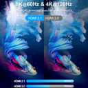 10K 8K 4K Certified HDMI 2.1 Cable, 6 Ft 48Gbps Ultra High Speed HDMI Cable, Support 10K@30Hz 8K@60Hz 4K@120Hz, D-HDR, eARC Dolby Atmos for TV, Projector, Monitor, PS5/4, Xbox, Laptop (Black)