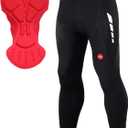 Souke Sports Men's Winter Bike Pants Long 4D Padded Fleece Cycling Tights Thermal Leggings Outdoor Riding Bicycle (X-Large, Black)