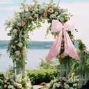 Giant Blue Bow Wall Decor - 24x48 Inch Large Ribbon Garland for Christmas Tree Topper, Wedding Backdrop, Birthday Party, Elegant Coquette Room Decoration