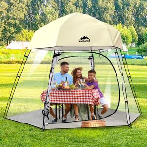 Sports Tent, 4/6/8 Person Fully Transparent View, 6.6''*6.6''/9.1''*9.1'',Waterproof/Windproof/coldproof, Removable Waterproof Canopy, Suitable for Camping, Fishing, Party, Outdoor Activities