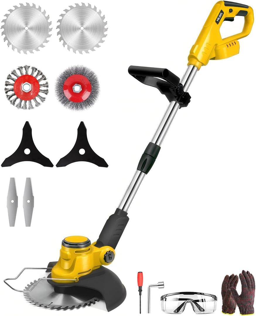 Cordless Weed Wacker for Dewalt 20V Battery(Battery Not Included), with 5 Types Blades, Brushless Motor, Lightweight Grass Trimmer/Brush Cutter for Lawn Yard Garden