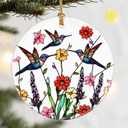 Christmas Ornaments, Dodosky 2.8in Ceramic Hanging Ornament, Xmas Decor, Christmas Tree Ornaments, Xmas Decorations for Tree, Holiday Ornament, Hummingbird Gifts, Gifts for Women, Mom, Bird Lovers