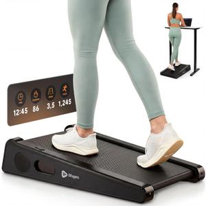 LifePro PacerMini Compact Walking Pad Treadmill with Incline Under Desk Walking Treadmill for Home Mini Apartment & Office Portable Low Profile Quiet Electric with Remote Control & LED Display