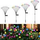 Solar Firefly Lights Outdoor Waterproof,8 Mode RGB Color Changing Firefly Swaying Solar Lights Stakes for Outside Christmas Holiday Yard Patio Plant Landscape Garden Decor 4 Pack(Multicolor)
