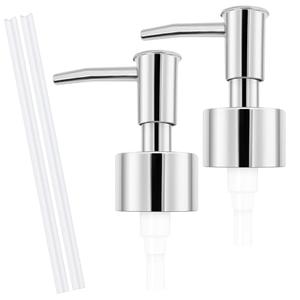 2pack Silver Soap Dispenser Pump Replacement - Soap Pump for Lotion & Regular Glass Bottles - Soap Pump Dispenser Top Replacement for Soap Dispenser Pump（Standard Diameter 28/400 Neck Size）
