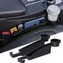 2 x Car Seat Gap Filler Set of 2, Upgraded Car Side Seat Gap Fillers with Organizer, Cup Holder & Hook Function, Inserts Between Front Seats Console Catcher 4in1 Gap Stopper Fill Plug Storage Box (Black)