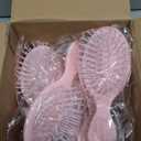 Meanplan 12 Sets Princess Party Favors Small Crown Pink Hair Brush Mini Compact Travel Hairbrush Thank You Cards for Girls Princess Birthday Party Decoration Gifts