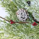 Winlyn 4 Pcs Artificial Snowy Cedar Pine Candle Rings Christmas Candle Holder Rings Wreaths with Pine Cones Red Pip Berries Mini Winter Wreaths 15.7" Wide for Farmhouse Christmas Winter Holiday Dcor