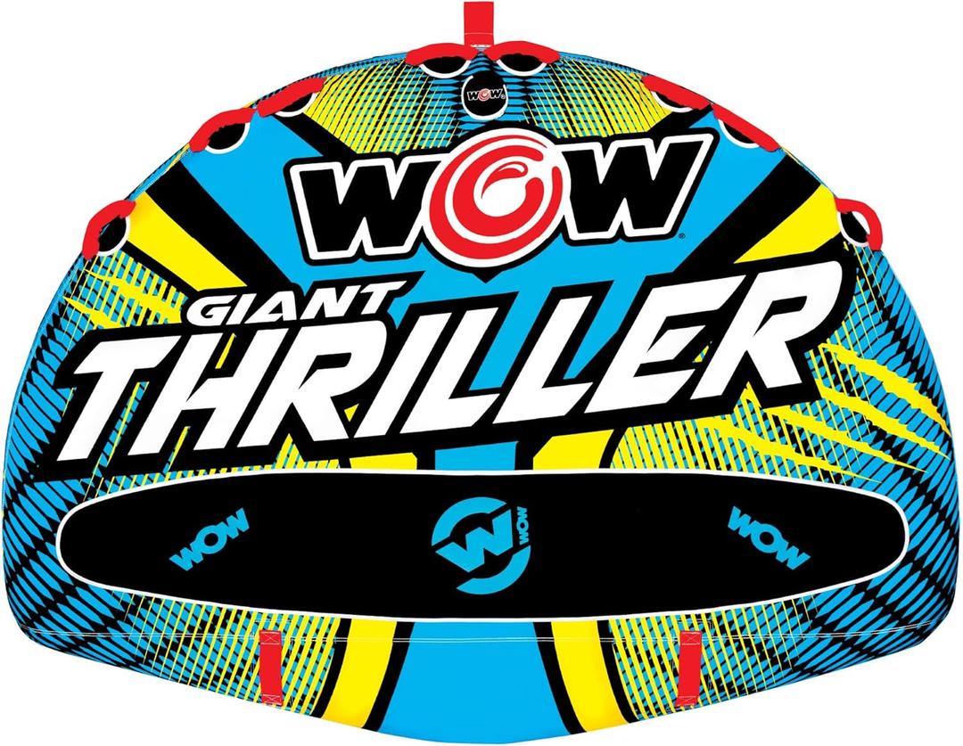 WOW Sports Thriller Towable Deck Tube for Boating Adults, Tubing Boat Inflatable for Water Sports (4 Person)