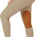 beroy Kids Horse Riding Knee-Patches Pants Girls Equestrian Front-Zip Breeches Legging with Pockets L
