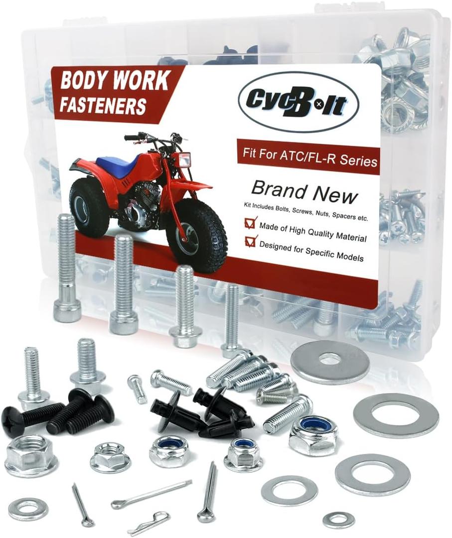 330 PCS ATV Body Bolts Kit Fit for ATC70 ATC350 ATC90 ATC185 ATC110 ATC250 ATC125 ATC200 FL250R FL400R FL350R Body Work Screw Bolt Screws Fasteners Set