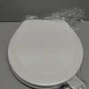 Mayfair Linden Slow Close Toilet Seat, Non Slip Heavy Duty Wood, Easy Install, Elongated, White