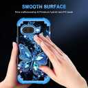 2 x Miqala for Google Pixel 9a Case,Glow in The Dark Three Layer Heavy Duty Shockproof Full Body Protection Hard Plastic Bumper+Soft Silicone Case for Google Pixel 9a,Deep Blue