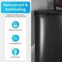 BestOffice Black Plastic Touch Free High-Capacity Garbage Can with Lid, 49L/13G, Rectangular, Quiet Close, Kitchen, Bedroom, Bathroom, Office