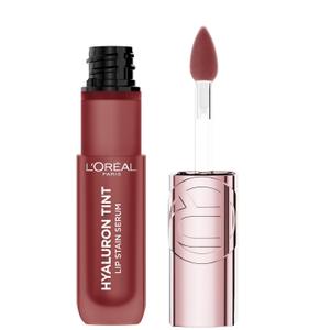 L'Oreal Paris Hyaluron Tint Lip Stain Serum, Long Lasting, Hydrating Lip Makeup Infused with Hyaluronic Acid, 521 Bordeaux Please (Deep Red)