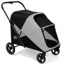 Dog Stroller for Large & Medium Dogs, 4 Wheels Pet Stroller for Large Dogs up to 120lbs, Extra Large Dog Stroller with Foldable Design, Sun Shades, Storage Pocket, Breathable Mesh