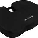 Seat Cushion Premium Memory Foam Non-Slip Coccyx Tailbone Cushion for Office Chair, Car Seat, Wheelchair, Yoga and Travelling- Back, Hip and Tailbone Pain Relief (Black)