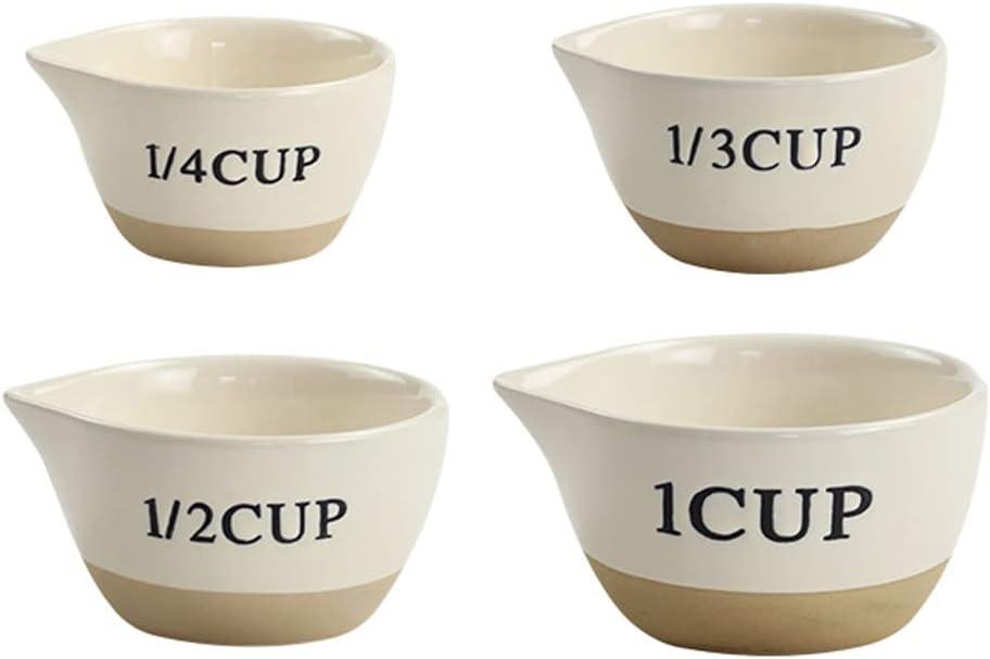 Ceramic Milk Measuring Cup Egg Measuring Bowl Baking Bowl, set of 4