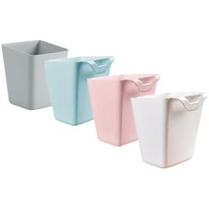 Rikyo 4 Pack Hanging Cup Holders,Trolley Basket Storage,Rolling Cart Accessories,4.75x4 Hanging Holder Storage Containers Hanging Buckets Hanging Bins,Make Up Pencil Holder(4 Colors)