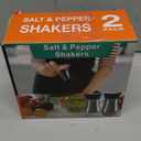 Salt and Pepper Shakers Set,4 oz Glass Bottom Salt Pepper Shaker with Stainless Steel Lid for Kitchen Cooking Table, RV, Camp,BBQ Refillable Design (Pink)