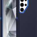 Jshru for Samsung Galaxy S24 Ultra Case with [2 Pack] HD Screen Protector, [MilitaryGrade] Shockproof Dust/Drop Proof 3Layer Full Body Protection Heavy Duty Case for S24 Ultra, Navy