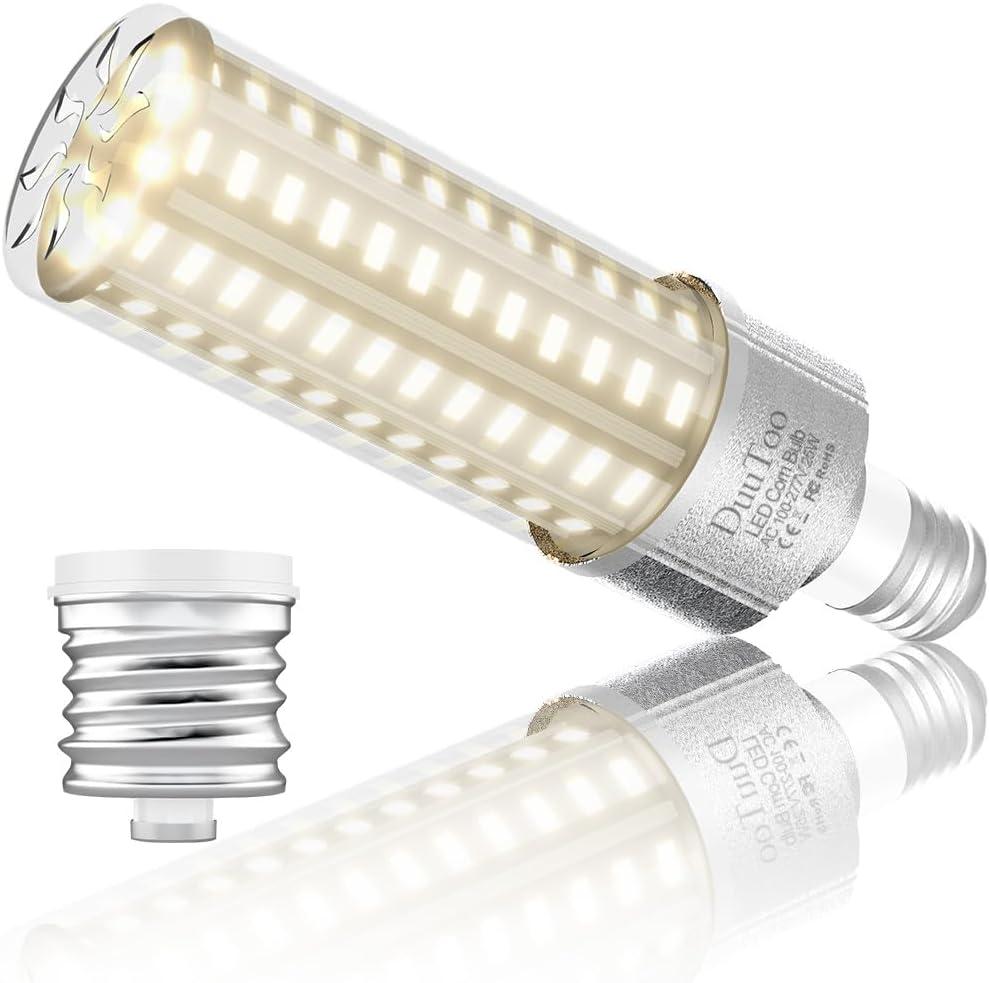 25W LED Corn Lights Bulb 300Watts Equivalent 3287Lumens Super Bright E26 Bulbs 3000K Warm White E39 Large Mogul Base Lamps 110V Indoor Commercial Area Lighting for Attics Warehouse Yards Street