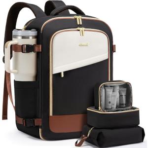 LOVEVOOK Travel Backpack for Women, 40L Carry On Backpack Flight Approved, Large Personal Item Bag Fits 17 inch Laptop, TSA Approved Luggage with 3 Packing Cubes,Waterproof Weekender Gym Daypack
