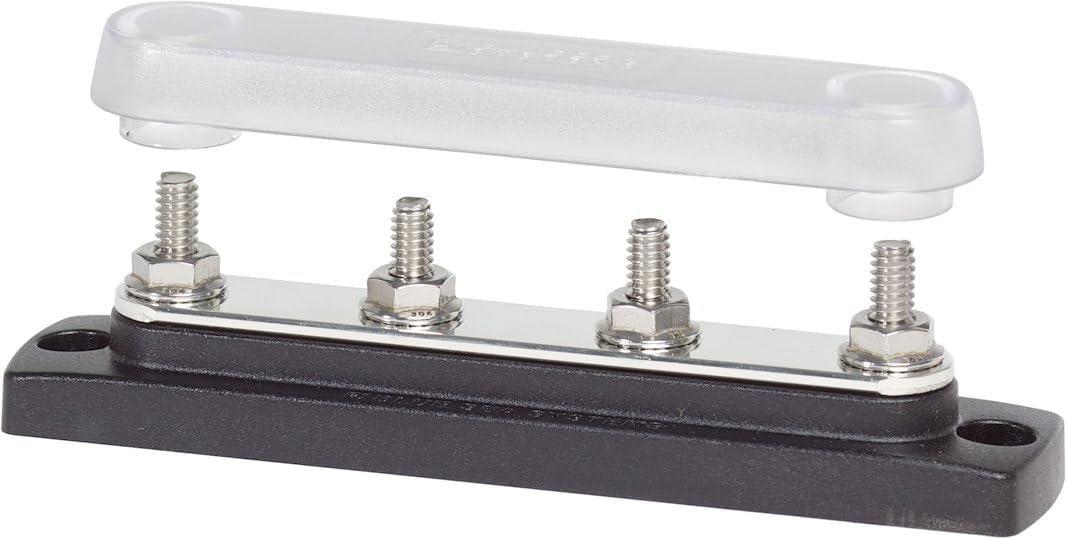 Blue Sea Systems 2307 150 Amp Common BusBar with 4 studs and a cover, With Cover, 150A