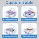ArtBin Super Satchel Double Deep Compartment Box with Purple Accents in a 3 Pack - Art Storage with 8 Removable Compartments, Smart Closure for Craft Supplies (Purple - Pack of 3)