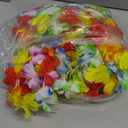Sherr 24 Pcs LED Rainbow Leis Light up Wedding Hawaiian Leis Flower Necklace with LED Lights Beach Tropical Carnival Party Wedding Supplies Luau for Masquerade