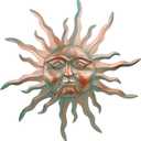 VEWOGARDEN Metal Sun Wall Decor 30" Large Outdoor Hanging Wall Art for Patio Farmhouse Garden Living Room Bedroom Decorations, Green