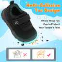 relxfeet Toddler Boys Girls Shoes Wide Toe Box Barefoot Sneakers Fashion Lightweight Breathable Tennis Walking Shoes (Black)
