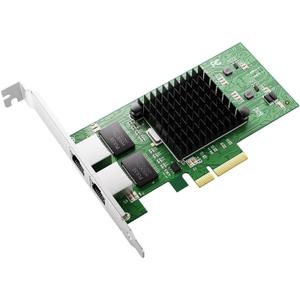 Gigabit Ethernet Converged Network Adapter (NIC) with Intel 82576 Chip -10/100/1000Mbps Dual RJ45 Port PCI Express 2.0 X1 Network Card