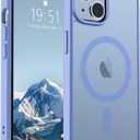 SUPFINE Magnetic for iPhone 14 Case & iPhone 13 Case (Compatible with MagSafe) (Military Grade Drop Protection) Slim Translucent Matte Shockproof Phone Cover,Blue Purple
