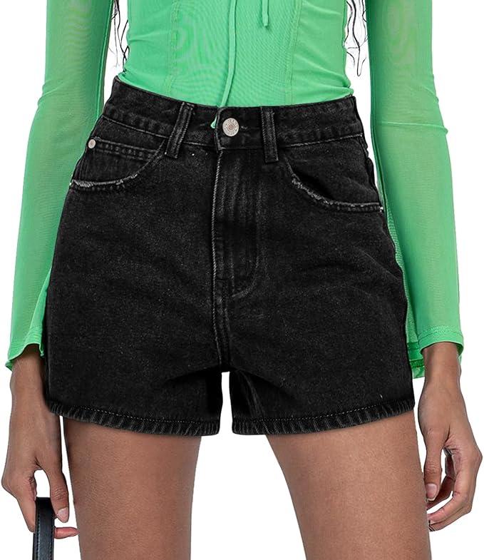 SANMM Jean Shorts Womens Summer Stretchy Denim Casual Hot Short Jorts 2026, Size: Small