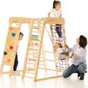Indoor Playgroud Jungle Gym for Toddlers Slide,Climbing Toys for Toddlers Playset-Indoor Play Gym Swedish Ladder,Climbing Play Structure Set for Kids-Indoor Playground - Akvarelka